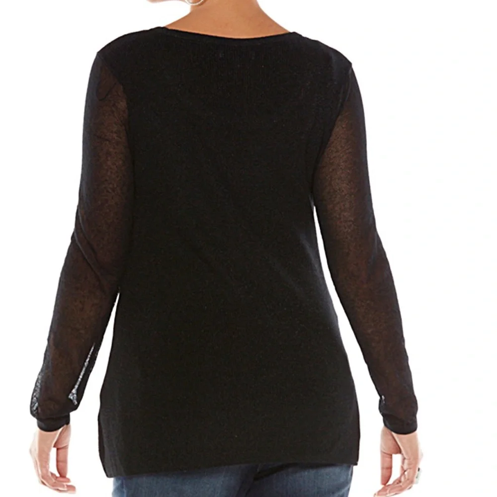 Plus Size Black Jennifer Lopez Lurex Sweater